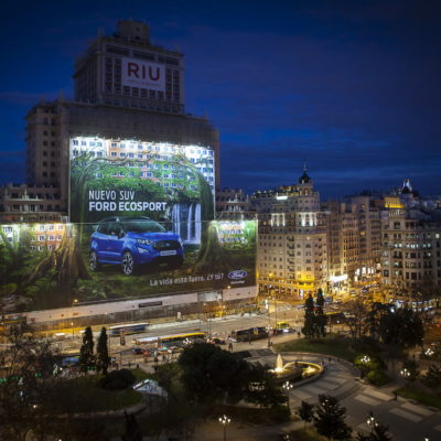 The enormous new Ford EcoSport billboard in Madrid, Spain, is th