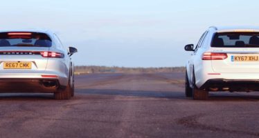 Αντίπαλες δυο station wagon Mercedes και Porsche (video)