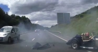 Οπίσθια πρόσκρουση ενός Morgan σε Audi με 112 χλμ./ώρα (video)
