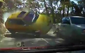 Είδε ένα Audi A3 να έρχεται κατά πάνω του με την οροφή (video)