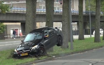 Ατζαμής οδηγός έριξε μια Mercedes-AMG C63 S πάνω σε δέντρο (video)