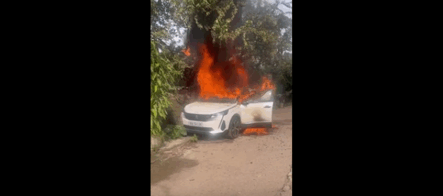 Σταθμευμένο Peugeot 3008 ξαφνικά άρπαξε φωτιά (βίντεο)